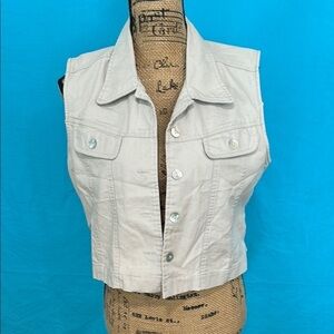 Women's 100% Cotton Cream Cropped Vest